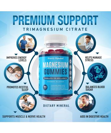 Purely Optimal Premium Magnesium Gummies - 90 Gummies for Kids & Adults (Pack of 1) - Buy Online on GoSupps.com