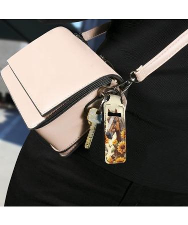 Suobstales Horse Sunflower Butterfly Print Chapstick Holder Keychain Neoprene Lip Balm Holder Lipstick Sleeve Pouch Lip Balm Portable Pocket Lip Gloss Tube Holder Travel Accessories - Buy Online on GoSupps.com