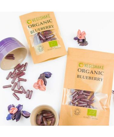 Organic Blueberry Berry Berries HPMC Capsules EGCG Epigallocatechin Gallates Vitamin B6 Vitamin C Vegan Halal Kosher (30 Capsules) - Buy Online on GoSupps.com