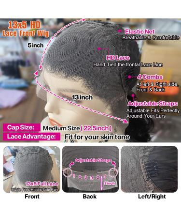 Yamikk 28 inch Full Lace Front Human Hair Wig - Body Wave, Pre Plucked with Baby Hair, 180% Density - Natural Looking Women's Frontal Wig - Buy Online on GoSupps.com