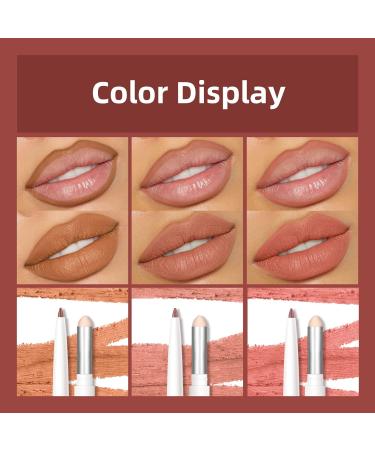 HOSAILY 3 Colors Matte Nude Lip Liner Set - Long Lasting Dual-Ended Lip Liner Pencil with Sponge Brush - Nourishing Lipstick Crayon - 0.33 Ounce (Pack of 3) - Buy Online on GoSupps.com