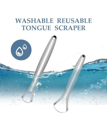 Metal Tongue Scraper Set - 2 Pcs Stainless Steel Tongue Cleaners for Adults & Kids | Portable Oral Care Tool | Reduce Bad Breath | Iron Case Included - Buy Online on GoSupps.com