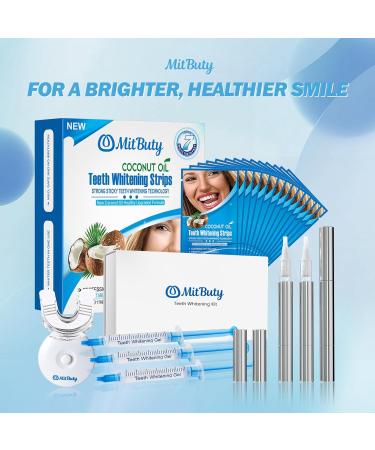 Teeth whitening teeth whitening 21 days 42 strips teeth whitening with natural coconut formula whitening strips for white teeth whitening with tooth melt protection - Buy Online on GoSupps.com