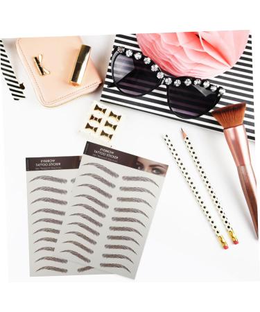 FOMIYES 27 Sheets Waterproof Eyebrow Stickers Eyebrow Decals Makeup Brow Sticker Cosmetic Eyebrow Lines 3d - Buy Online on GoSupps.com