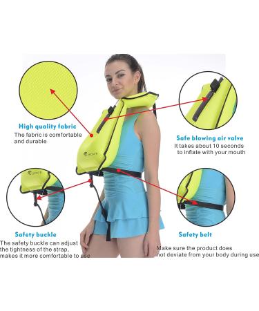 Adjustable Inflatable Snorkel Vest for Adults and Kids - Green | Water Sports Safety Gear | SOLY - Buy Online on GoSupps.com