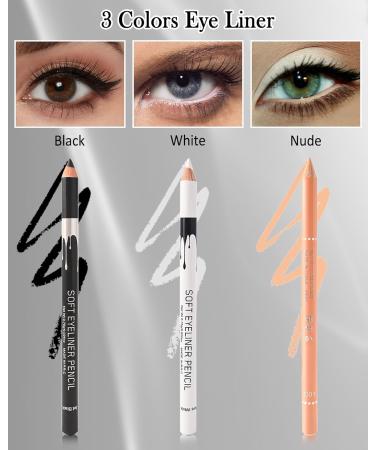  Lestpola 12 Pcs Matte Black Silky Soft Eyeliner Pencil with Sharpener Waterproof Long Lasting Multi-purpose Vegan Intense Eyeliner Intense Black for Women C - Buy Online on GoSupps.com