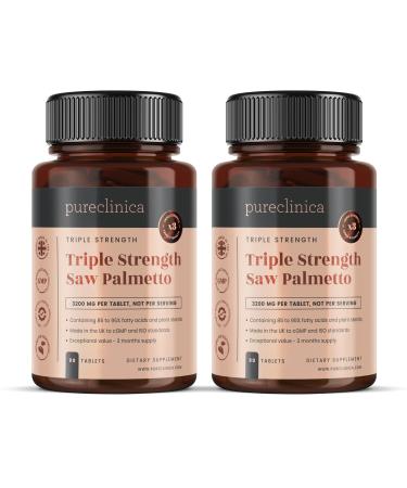 PureCllinica High potency saw palm 3200mg 6 months accessories standardized to contain 95% fatty acids and 10 x stronger than normal tablets