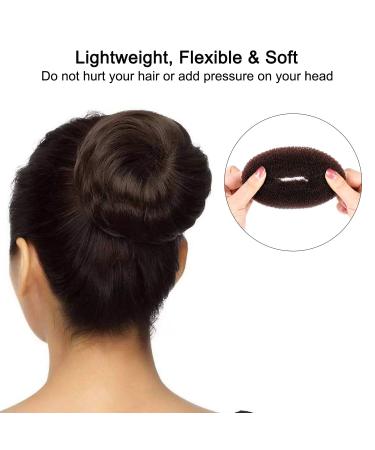 YaFex Hair Bun Maker Kit - 4 Donut Bun Makers & Accessories in Brown | Elastic Hair Ties and Bobby Pins Included - Buy Online on GoSupps.com