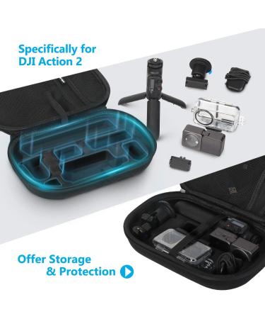 JSVER Hard Case for DJI Action 2 - Portable Storage Case for DJI Action 2 Dual-Screen and Power Combo - Protective Carrying Case for Accessories - Buy Online on GoSupps.com