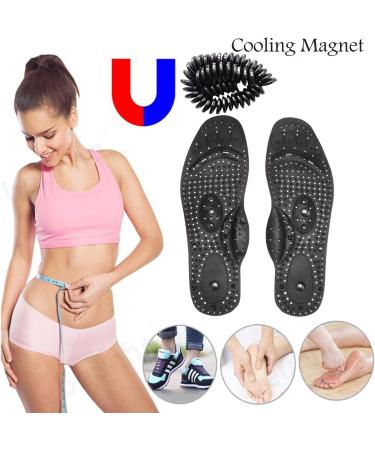 Acupressure Magnetic Shoe Insoles for Foot Pain Relief - Black (Female) - Buy Online on GoSupps.com