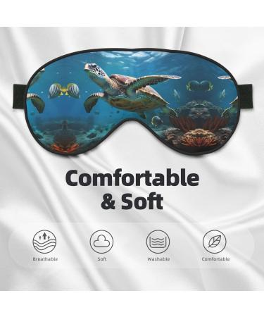 SSIMOO Sea Turtles Print Eye Mask - Ultra-Soft Light-Blocking for Comfort & Restful Sleep - International Shipping Available - Buy Online on GoSupps.com