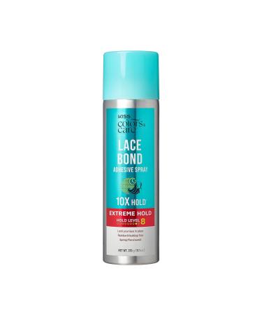 KISS Colors & Care Lace Bond Adhesive Spray Extreme Hold 11.1 oz. - Adhesive for Lace Frontals Sweat Proof Water-Resistant Fast Drying Efficient Nozzle Convenient Super Secure for All Day