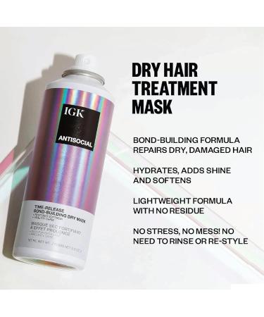 IGK Travel Hair Treatment Set | Antisocial Hair Mask + Good Behavior Spray | Overnight Bond-Building + Keratin Like Smoothing Spray | Vegan + Cruelty-Free | Set of 2 2.05 Fl Oz (Pack of 2) - Buy Online on GoSupps.com