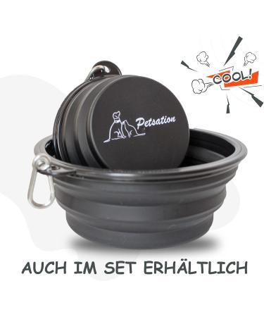 Petsation Foldable Dog Bowl - Original 350ml Travel Food & Water Bowl (2-Pack Black) - Perfect for On-the-Go Pets - Buy Online on GoSupps.com