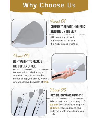 Telescopic ROUNDS Cream Applicator for Back - Ideal for Lotion, Ointment, Body Oil & Medicine - Buy Online on GoSupps.com