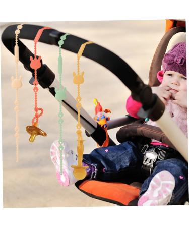 4PCS Silicone Pacifier Holder Clips - Adjustable & Stretchy Baby Toy Belts for Strollers & High Chairs - Buy Online on GoSupps.com