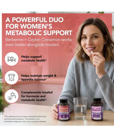 Intimate Rose Berberine with Ceylon Cinnamon & Chromium Supplement - 1500mg Complex for Blood Sugar & Immune System Support, 90 Capsules - Buy Online on GoSupps.com