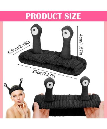 Plush Snail Headband Black Face Wash Spa Headband Makeup Cute Coral Fleece Elastic Headband Cartoon Hair Accessories for Women Girls Washing Face Skincare - Buy Online on GoSupps.com