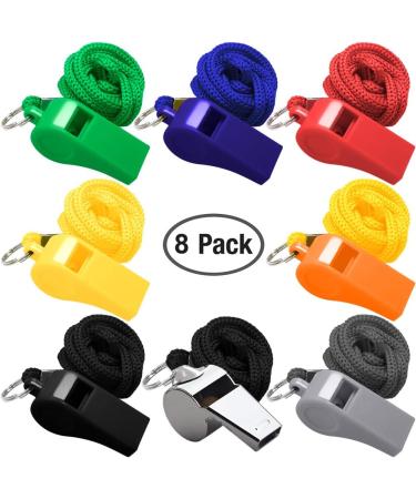 FineGood 7 Pack Plastic Coaches Referee Whistles with Lanyards  1 Pcs Stainless Steel Metal  Colorful Whistles for Football Sports Lifeguards Survival Emergency Training - Multi-Color - Buy Online on GoSupps.com