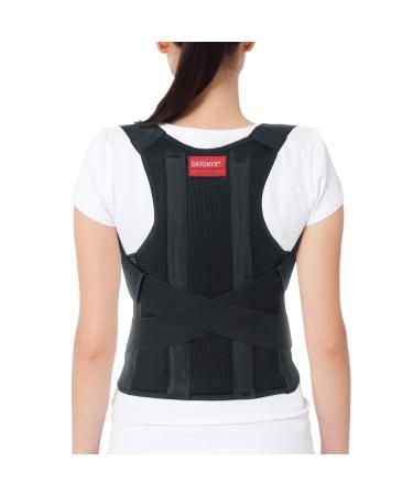 ORTONYX Comfort Posture Corrector Clavicle and Shoulder Support Back Brace, Fully Adjustable for Men and Women/656A-Large Large (Pack of 1) Black