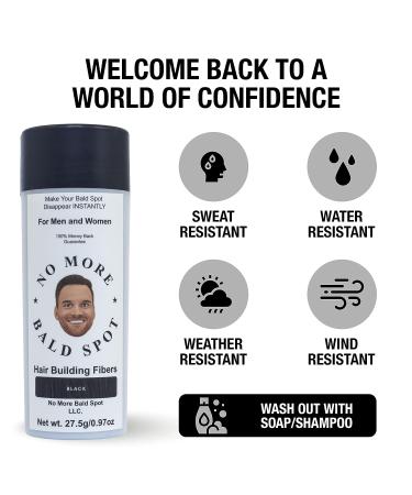 No More Bald Spot Black Hair Building Fibers - Hair Fillers Powder for Thinning Hair Men & Women - Bald Spot Cover Up & Scalp Concealer Powder - Buy Online on GoSupps.com