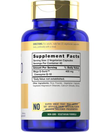 Carlyle CoQ10 400mg - 90 Vegetarian Non-GMO Gluten Free Supplements for Heart Health - Buy Online on GoSupps.com