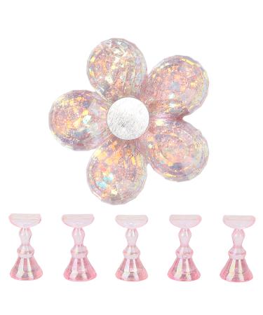 Nail Painting Stand Removable Practical Nail Stand ABS Material Nail Stand with Base for Home for Nail Art Schools (Aurora powder)
