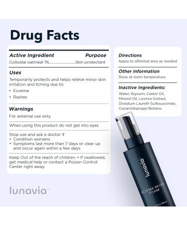 Eczema Relief Foam Soothing Skin Protectant with 1% Colloidal Oatmeal Gentle Itch & Rash Relief Fast-Absorbing Non-Greasy Formula for Sensitive Skin 100ml 3.3 Fl Oz - Buy Online on GoSupps.com