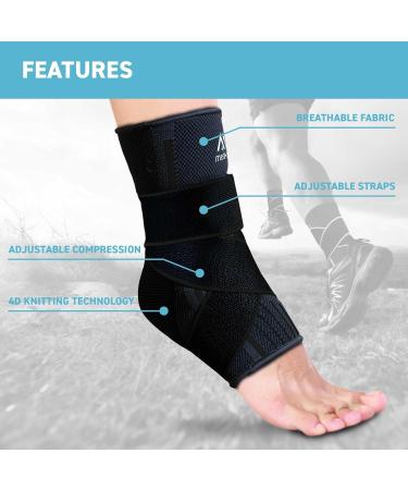 Med-Fit Stride-Flex Ankle Support | 3D Fabric Technology | 360 Compression | Ideal for Ligament Damage, Sprained Ankle, Plantar Fasciitis, Joint Pain, Tendonitis | Medium Size | Black - Buy Online on GoSupps.com