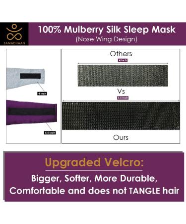Samadhaan 100% Mulberry Silk Eye Mask for Sleeping - Adjustable Headband - Blackout Mask for Side Sleepers - Flight Essentials - Purple Masks - Buy Online on GoSupps.com