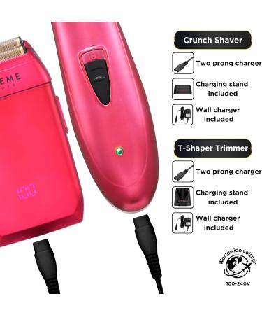 Supreme Trimmer 2-in-1 DLC T-Shaper & CRUNCH Foil Shaver - STF602 Electric Razor & ST5205 Beard Trimmer Kit | Pink Haircut Combo - International Shipping Available - Buy Online on GoSupps.com