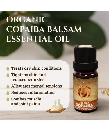 Organic Copaiba Essential Oil 10ml - 100% Pure Therapeutic Grade for Aromatherapy & Massage - Buy Online on GoSupps.com