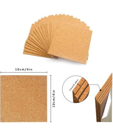 120Pcs Self Adhesive Cork Squares  MOTASOM 4 x 4 Inch Strong Cork Adhesive Sheets  Reusable Cork Board Cork Backing Sheets  Mini Wall Cork Tiles Mat for Coasters and DIY Crafts - Buy Online on GoSupps.com