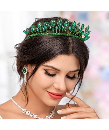 Flayem Green Crystal Headband Rhinestone Hairband Green Beads Hairhoop Party Costume Christmas Hair Accessories for Women and Girls - Buy Online on GoSupps.com