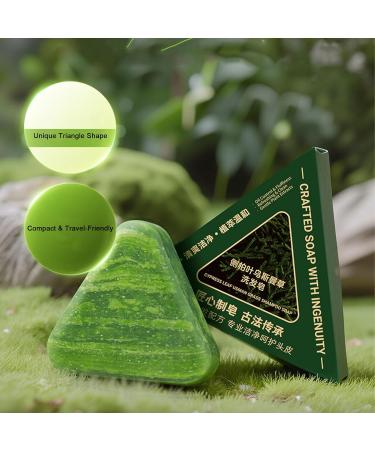 Yaepoip Nature Triangle Shampoo Bar Cypress Leaf Usman Grass Shampoo Bar for Women and Men 2pcs - Buy Online on GoSupps.com