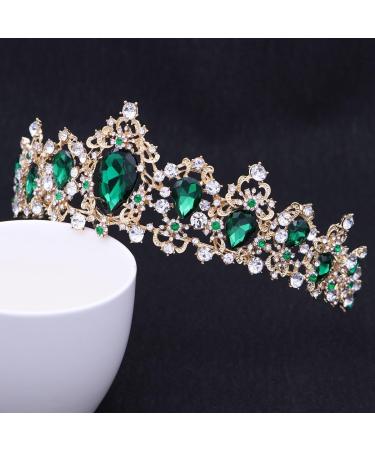 Frcolor Green Rhinestone Tiara Crown for Women - Elegant Wedding Headband & Queen Crown - Buy Online on GoSupps.com