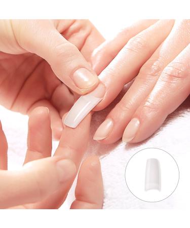500 Pieces Acrylic Artificial False Nail DIY UV Gel Acrylic False Nail Art Tips (Translucent Natural French) 500 Pieces Translucent Natural French - Buy Online on GoSupps.com