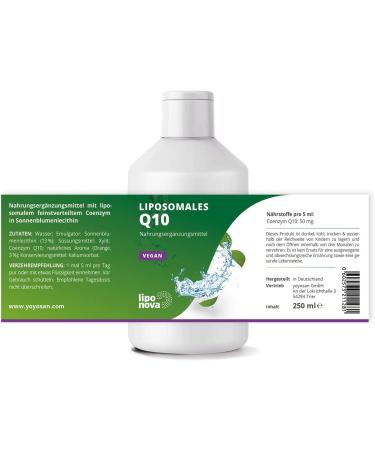 Shop Yoyosan Liposomal Coenzyme Q10 - 250ml | High Dose Ubiquinol | Vegan & Bioavailable | Superior to Capsules & Powders - 50 Days Supply - Buy Online on GoSupps.com