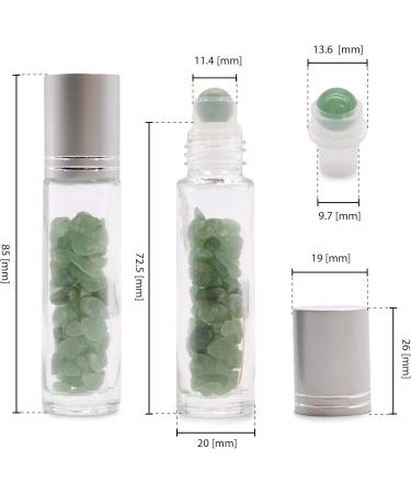 Gemstone Essential Oil Roller Bottle - Aventurine - Silver Cap - Buy Online on GoSupps.com