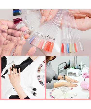 300 pcs Nail Polish Swatch Sticks - Clear Square Nail Sample Swatches with Number Stickers & Ring for Color Display | Perfect for Home DIY & Nail Art - Buy Online on GoSupps.com
