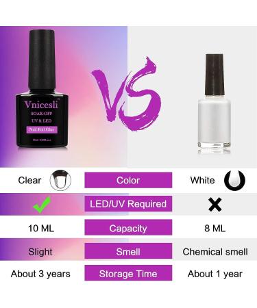 Vnicesli Nail Art Foil Glue Gel - Transfer Tips Foil Transfer Gel for Nails - DIY Manicure with LED Lamp - Buy Online on GoSupps.com