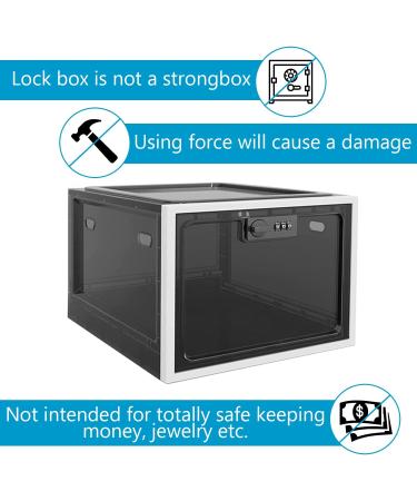 Secure Medicine Lock Box with Combination Lock - Large Medication & Snack Storage Locker for Home Classroom & Food Safety - Black - Buy Online on GoSupps.com