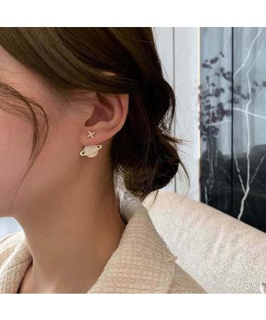 Shop W WEILIRIAN Crystal Saturn Planet Earrings - Vintage Dangle & Stud Jewelry for Women | Celestial Rhinestone Gifts - Buy Online on GoSupps.com