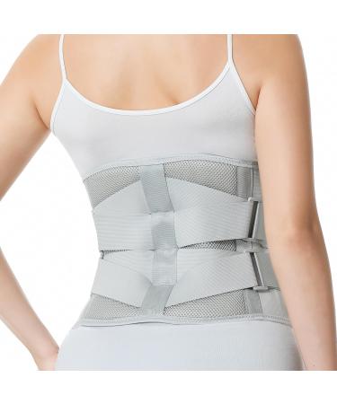 NeoTech Care Adjustable Double Pull Lumbar Brace/Lower Back Belt Grey Size M M Grey