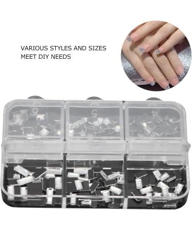 6 Grid Box Nail Art Stickers Square Rectangular Nail Rhinestones Fashionable DIY Nail Art Rhinestones Shiny and Delicate Portable Design for Nails - Buy Online on GoSupps.com