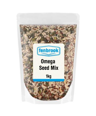 Omega Seed Mix 1kg by Fenbrook | 4 Seeds Mix with Pumpkin Sunflower Sesame and Flax Seeds Blend Non-GMO Vegan