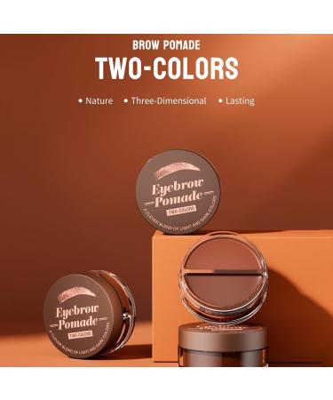 Bestvisse 2 in 1 Eyebrow Pomade Long Lasting Eyebrow Styling Cream with Brush Two Colors Eyebrow Styling Cream for Women - Buy Online on GoSupps.com
