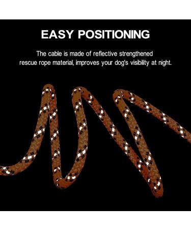 Dog Tie Out Cable -OZHOMY 50ft Portable Dog Run Trolley System Reflective Strip for Camping Parks Outdoor for Large Medium Small Dogs up to 250lbs (Orange) 50ft Orange - Buy Online on GoSupps.com