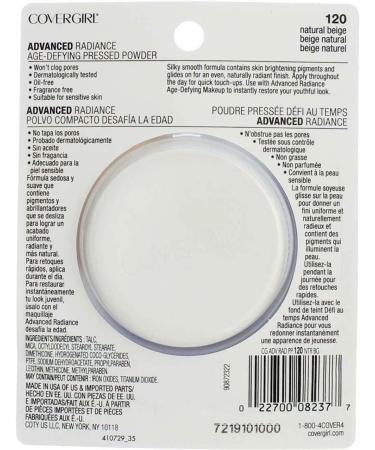 Covergirl Advanced Radiance Age-Defying Pressed Powder 120 Natural Beige - 0.39 oz | Flawless Finish & Anti-Aging - Buy Online on GoSupps.com