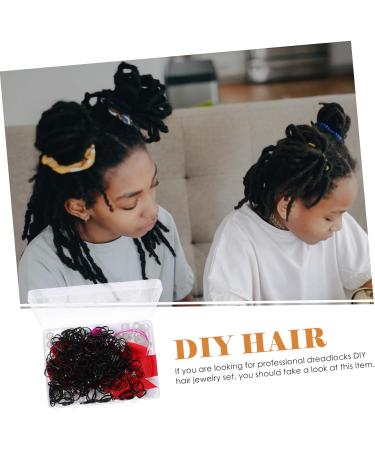 FRCOLOR 1 set Barrel beads Hair Jewelry Rings hair braiding beads braids bead hair tube beads hair braiding jewelry hair braid cuff braid hair coil Hair Cuffs to weave Red hair polyester - Buy Online on GoSupps.com